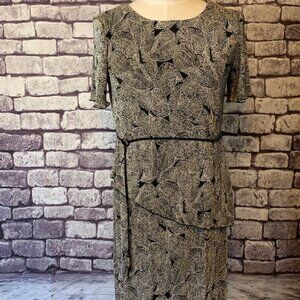 Connected Apparel Black & Ivory Short Sleeve Dress